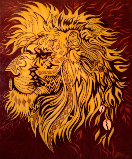 Lion, Acrylics on Canvas by Drea (Andrea Fuenzalida) 2014